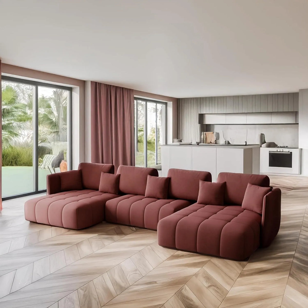 Sofa narożna, Narożnik, 346 x 188 cm, składana konstrukcja, pianka