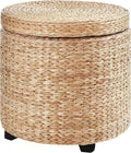 Taboret, 43 x 43 x 43 cm, tapicerowane, kolor khaki