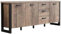Kredens, trendteam smart living, 214 x 86 x 45 cm, kolor czarny/brązowy, mebel do przechowywania w salonie i jadalni