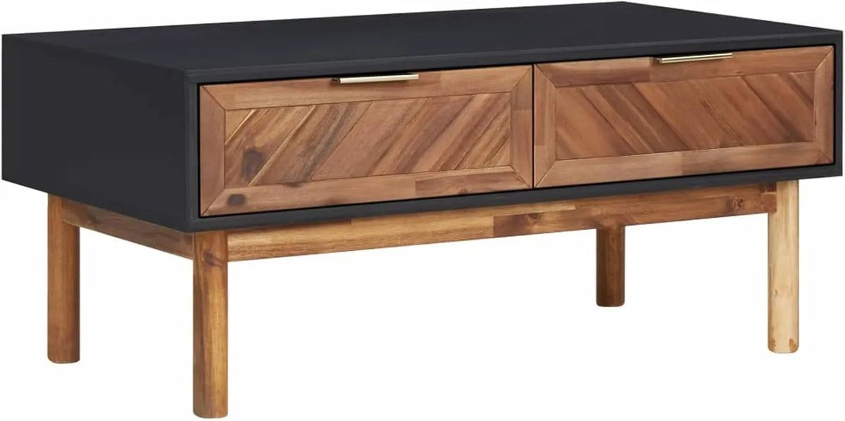 Stolik kawowy, MDF, 90 x 50 x 40 cm, lite drewno akacjowe i lite drewno i płyta MDF, do salonu