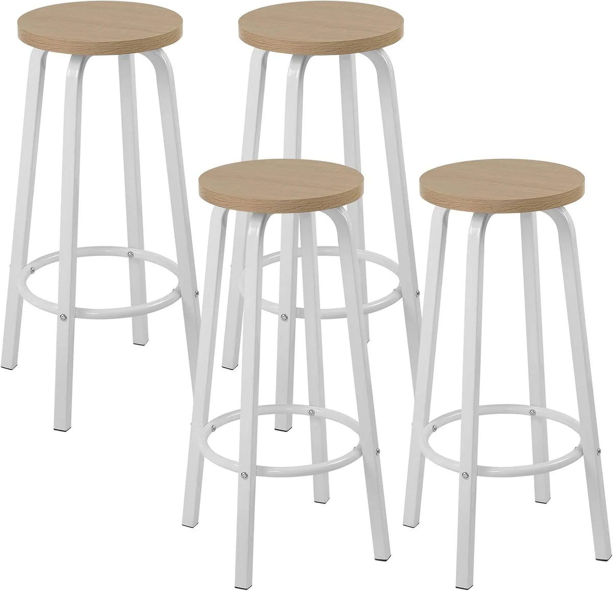 Hokery barowe, BH237hei-4, płyta MDF i metal, kolor naturalny