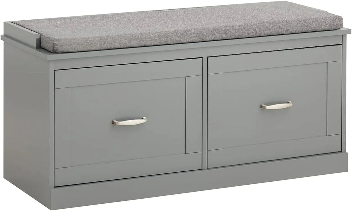 Ławka, FSR131-HG, 98 x 37 x 49 cm, 2 drzwi, 2 półki, kolor szary