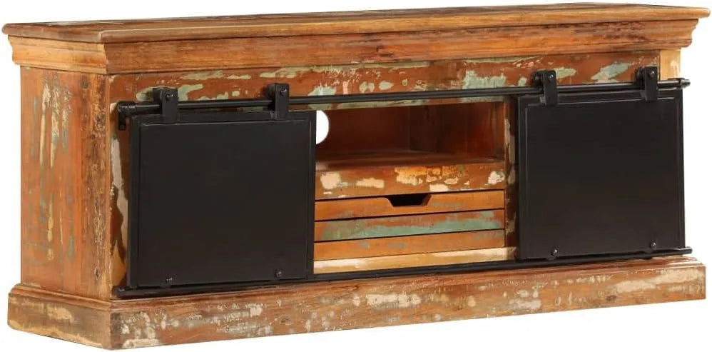 Szafka RTV, 110x30x45, 110x30x45 cm, lite drewno, stolik pod telewizor do salonu