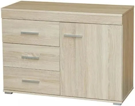 Komoda, 100x40x73, 100x40x73 cm, 3 szuflady, kolor dąb sonoma