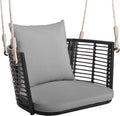 Fotel wiszący, metal i rattan, kolor szary, do ogrodu
