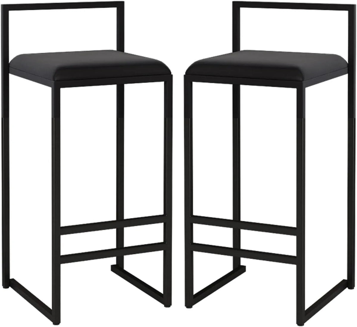 Set of Velours Uchufty Siedzenia Na Barach, kolor czarny, Czarny Wysoki Stołek