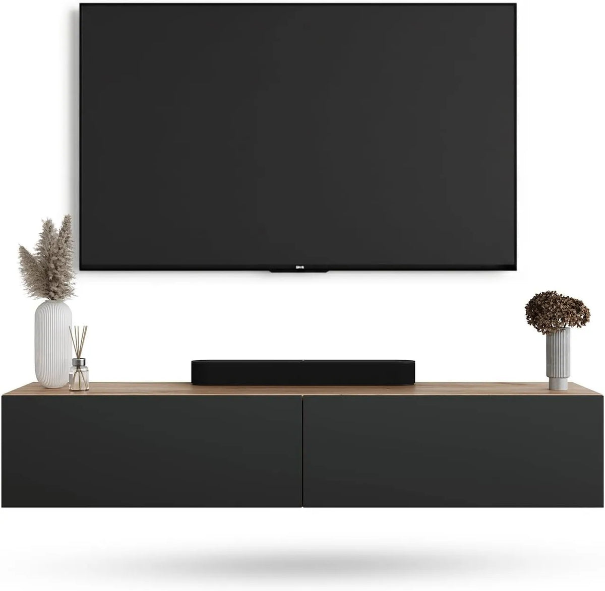 Szafka RTV, Planetmöbel West, 37,8 x 160 x 30 cm, kolor złoty/antracytowy, do salonu i do pokoju gościnnego