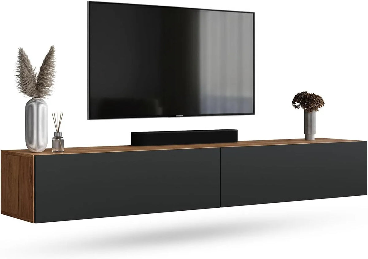 Szafka RTV, Planetmöbel West, 37,8 x 100 x 30 cm, kolor złoty/antracytowy, do salonu i do pokoju gościnnego