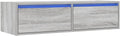 Szafka RTV, LED, 100x35,5x25 cm, kolor szary/dąb sonoma